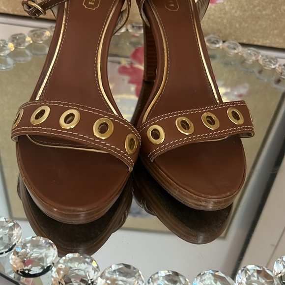Coach brown leather High Heels women’s size 8.5 - Picture 4 of 9